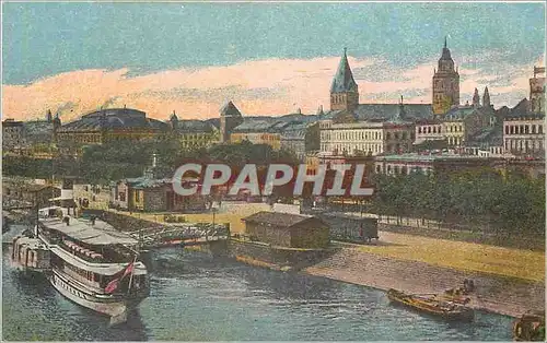 Cartes postales Mayenne sur Rhin vue du pont principal Bateau