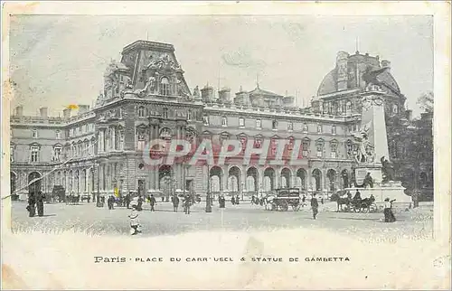 Cartes postales Paris Place du carrousel et statue de Gambetta