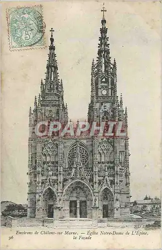 Ansichtskarte AK Environs de Chalons sur Marne Eglise Notre Dame de l'Epine la Facade