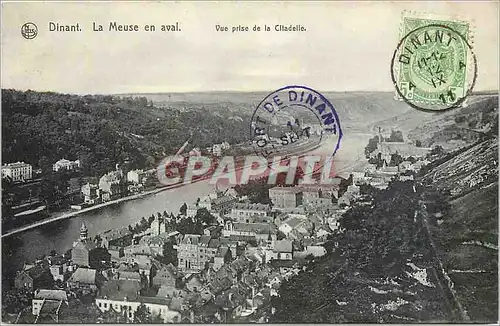 Cartes postales Dinant la Meuse en aval vue prise de la Citadelle