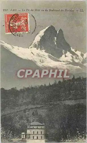 Cartes postales Pau le Pic du Midi vu du Boulevard des Pyrenees