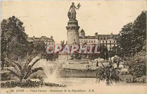 Cartes postales Lyon Place Carnot Monument de la Republique