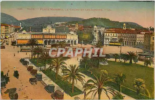 Cartes postales Nice Place Massena le Casino et les Jardins