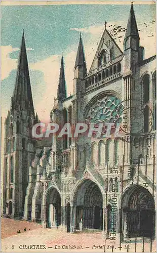 Cartes postales Chartres la Cathedrale Palais Sud