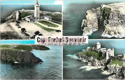 Moderne Karte En Avion au dessus de Cap Frehel C du N le Phare l'Extreme pointe et la Corne de Brune Fort de L