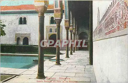 Cartes postales Granada Alhambra Galeria Ponlente del patio de Los Arravenees