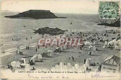 Cartes postales Saint Malo la Plage de Bon Secours et le Grand Bey