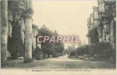 Cartes postales Longpont Aisne Vue interieure des Ruines de l'Abbaye