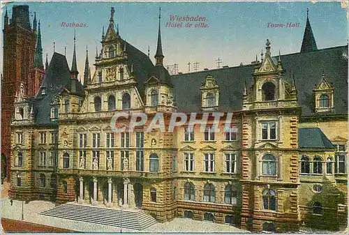 Ansichtskarte AK Rathaus Wiesbaden Hotel de Ville