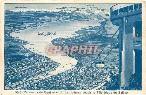 Cartes postales Panorama de Geneve et du Lac Leman depuis le Teleferique du Saleve