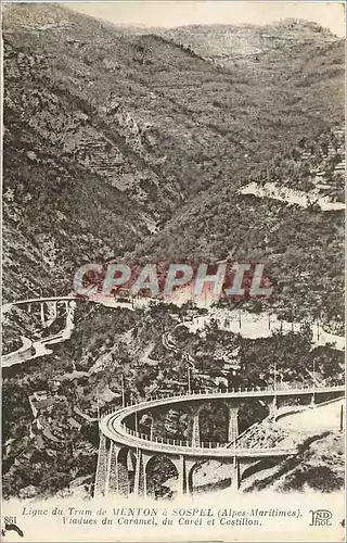 Cartes postales Ligne du Tram de Menton a Sospel Alpes Maritimes