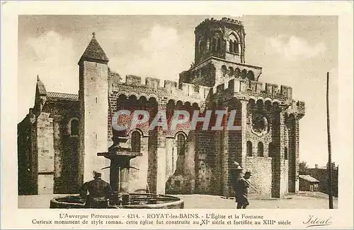 Cartes postales Royat les Bains L'Eglise et la Fontaine