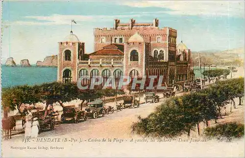 Ansichtskarte AK Hendaye B Pyr Casino de la Plague A gauche les Rochers