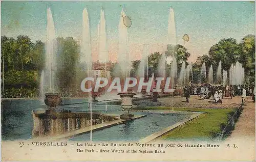 Cartes postales Versailles Le Parc Le Bassin de Neptune un jour de Grandes Eaux