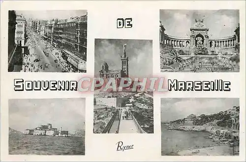 Moderne Karte Souvenir de Marseille