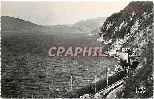 Cartes postales moderne Lac du Bourget Route de la Corniche et les Tunnels Train