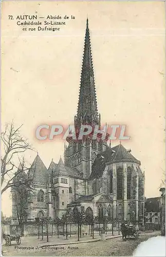 Cartes postales Autun Abside de la Cathedrale St Lazare et rue Dufraigne