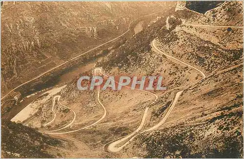 Cartes postales Gorges du Tarn Les lacets de la route de la Malene aux Causses