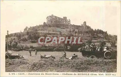 Cartes postales Environs du Mont Dore Chateau de Murols Automobile