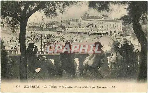 Cartes postales Biarritz Le Casino et la Plague vus a travers les Tamaris