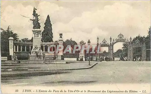 Ansichtskarte AK Lyon L'Entree du Parc de la Tete d'Or et le Monument les Legionnaires du Rhone