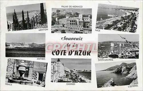 Cartes postales moderne Souvenir de la Cote d'Azur Menton Monaco Nice Juan les Pins Antibes Vence Cannes L'Esterel