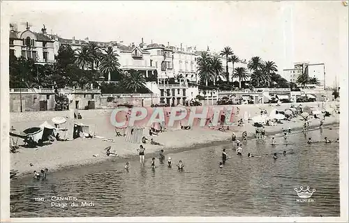 Moderne Karte Cannes Plage du Midi