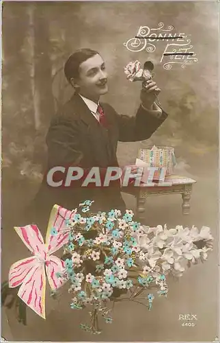 Cartes postales Homme Fleurs