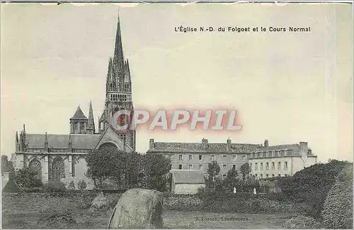 Cartes postales L'Eglise ND du Fulgoet et le Cours Normal