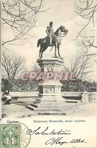 Cartes postales Geneve Monument Brunswick statue equestre