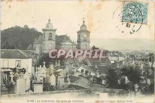 Ansichtskarte AK St Die La Cathedrale Vue prise du Cimetiere