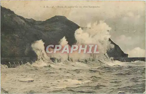 Cartes postales Etude de vagues sur les cotes Normandes