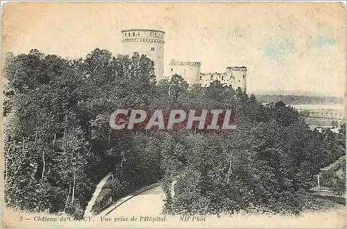 Cartes postales Chateau de Coucy Vue prise de l'Hopital
