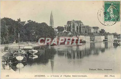 Ansichtskarte AK Auxerre L'Yonne et l'Eglise Saint Germain
