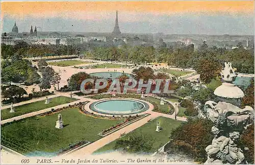 Cartes postales Paris Vue du Jardin des Tuilleries Tour Eiffel