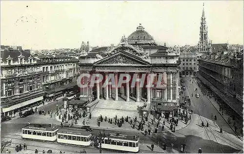 Cartes postales Bruxelles La Bourse Tramway