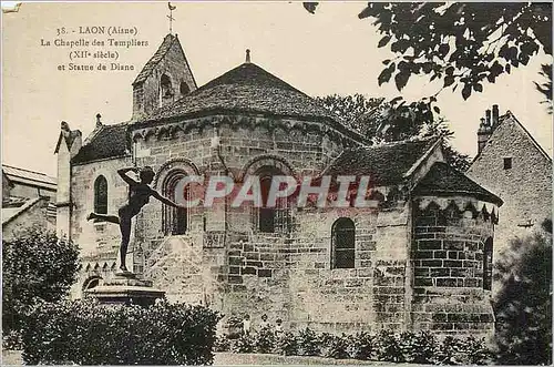 Cartes postales Laon Aisne La Chapelle des Templiers et Statue de Diane