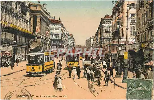 Cartes postales Marseille La Cannebiere Tramway