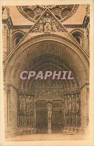 Ansichtskarte AK Laon Le Grand Portail de la Cathedrale