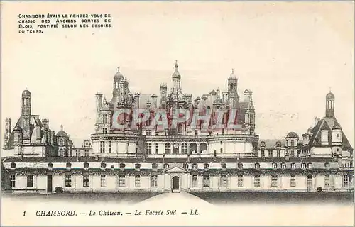 Cartes postales Chambord Le Chateau La Facade Sud