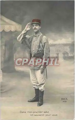 Cartes postales Dans mon premier salut Soldat Militaria