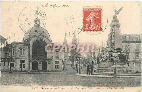 Cartes postales Soissons Chambre de Commerce Place de la Republique