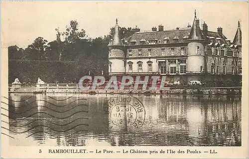 Cartes postales Rambouillet Le Parc Le Chateau prise de l'lle des Poules