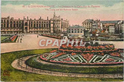 Cartes postales St Germain en Laye Le Chateau et la Gare vus du Parterre