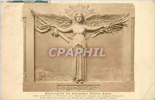 Cartes postales Haut Relief du sculptuer Pierre Feitu Musee de l'armee Paris Gaelrie Petain