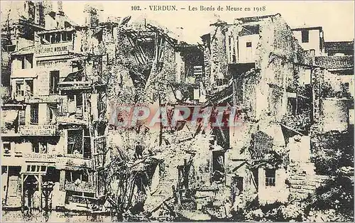 Cartes postales Verdun Les Bords de Meuse en 1918 Militaria