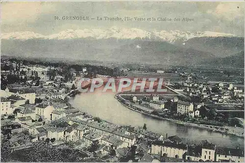 Cartes postales Grenoble La Tronche l'Ile Verte et la Chaine des Alpes