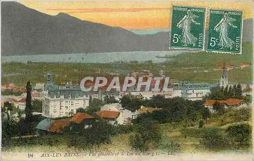 Cartes postales Aix les Bains Vue generale et le Lac du Bourg