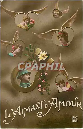 Cartes postales L'Aimant d'Amour Fer a cheval Militaria