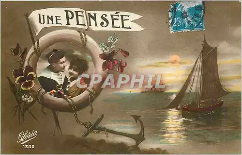 Cartes postales Une Pensee Marin Bateau